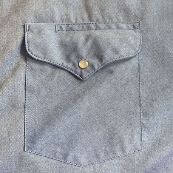 Mens Vintage Western Ruddock Pearl Snap Blue Button Down Size 30(3XL) - Picture 9 of 11